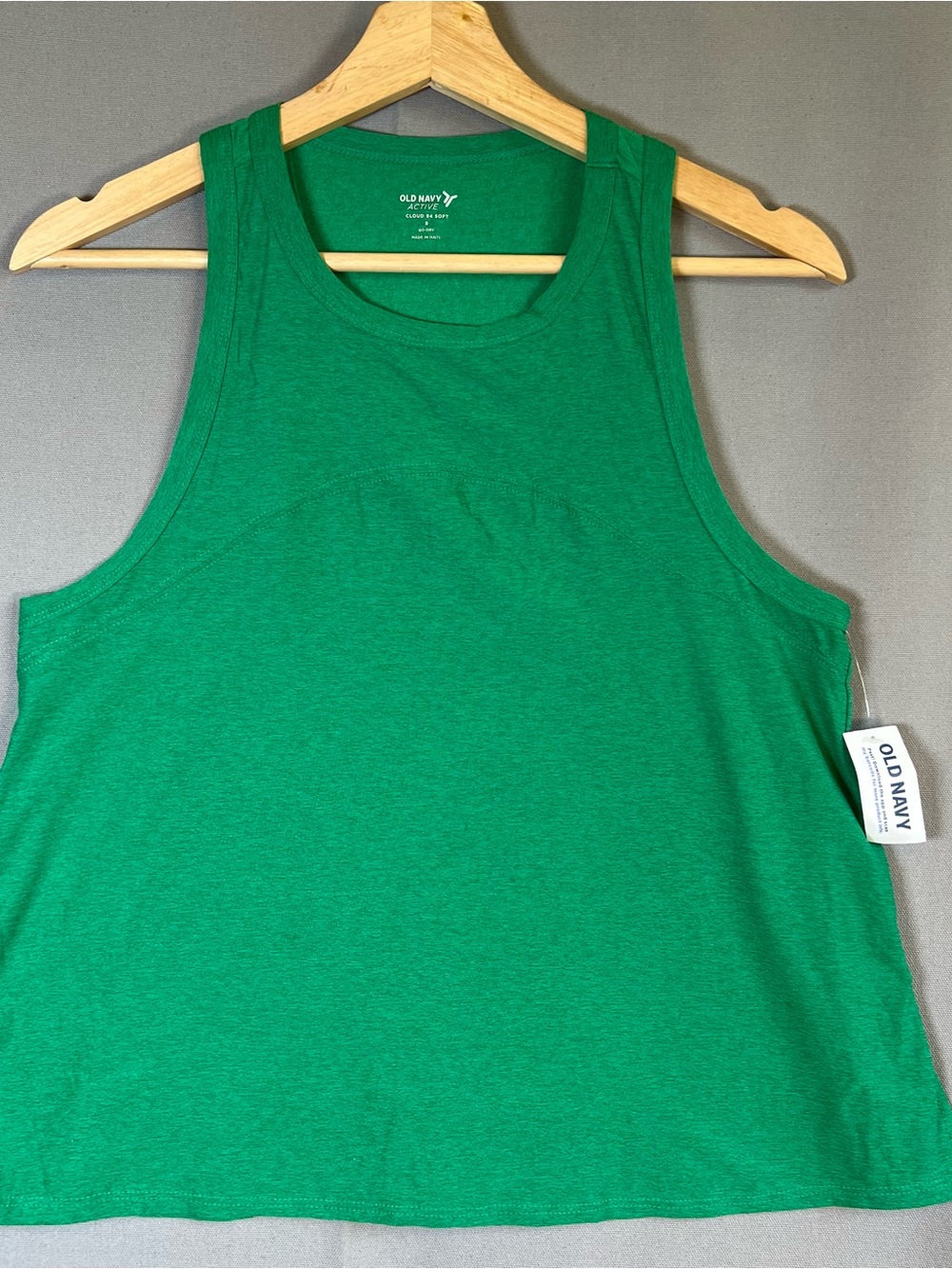 Old Navy Active GoDry Cloud 94 Soft Green Relaxed Fit TankTop GymYogaWorkout NWT